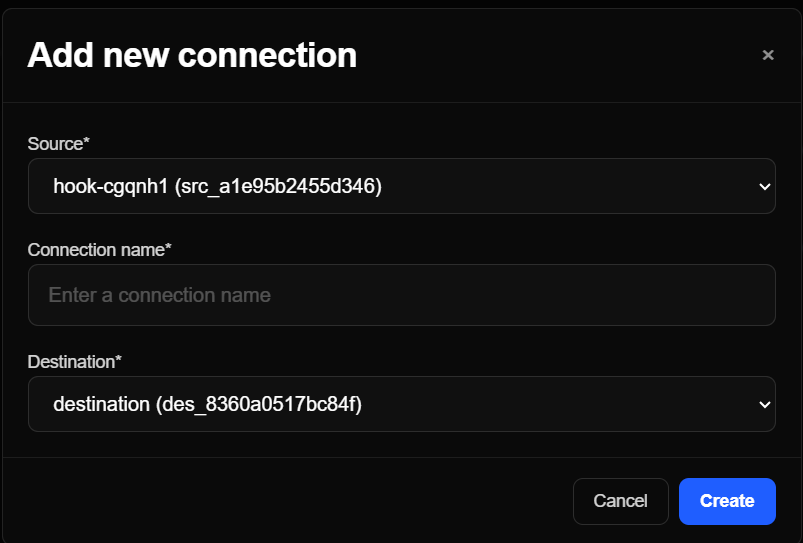 Create a connection in FastHook