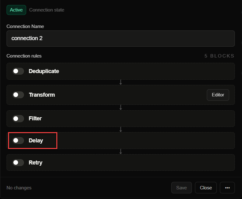 Configure a delay rule on a FastHook connection